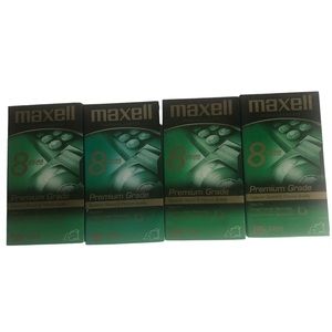 Lot of 4 Maxell T-160 Videocassette 8 Hour Premium VCR Tapes